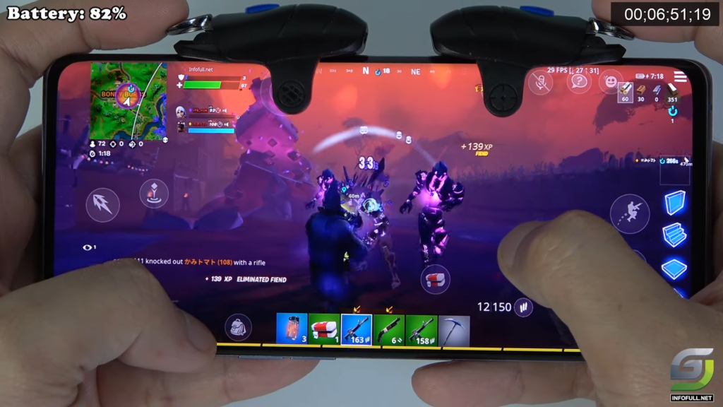 Oppo Reno 6 Pro 5G Fortnite Gameplay Snapdragon 870 12GB RAM GSM