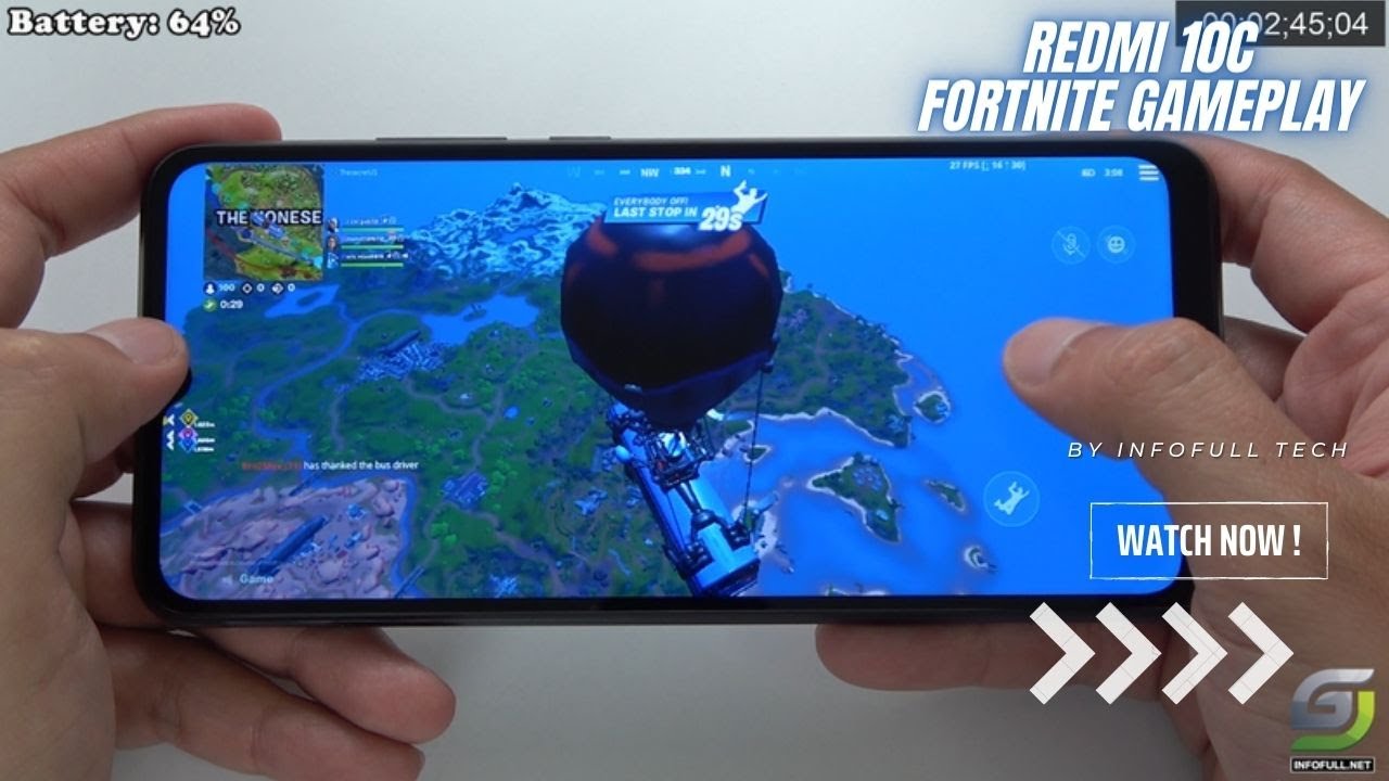 Xiaomi Redmi 10C Fortnite GamePlay GSM FULL INFO