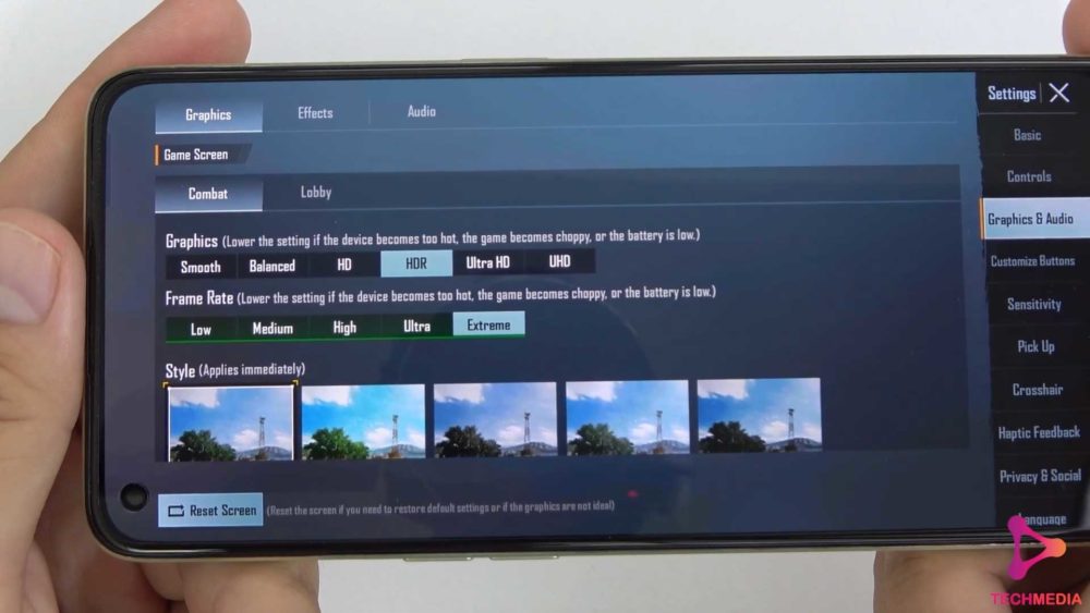 Oppo Reno Pubg Mobile Max Setting Hdr Extreme With Gfx Tool Test