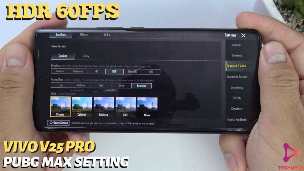 Vivo V25 Pro PUBG Max Setting HDR Extreme With GFX Tool GSM FULL