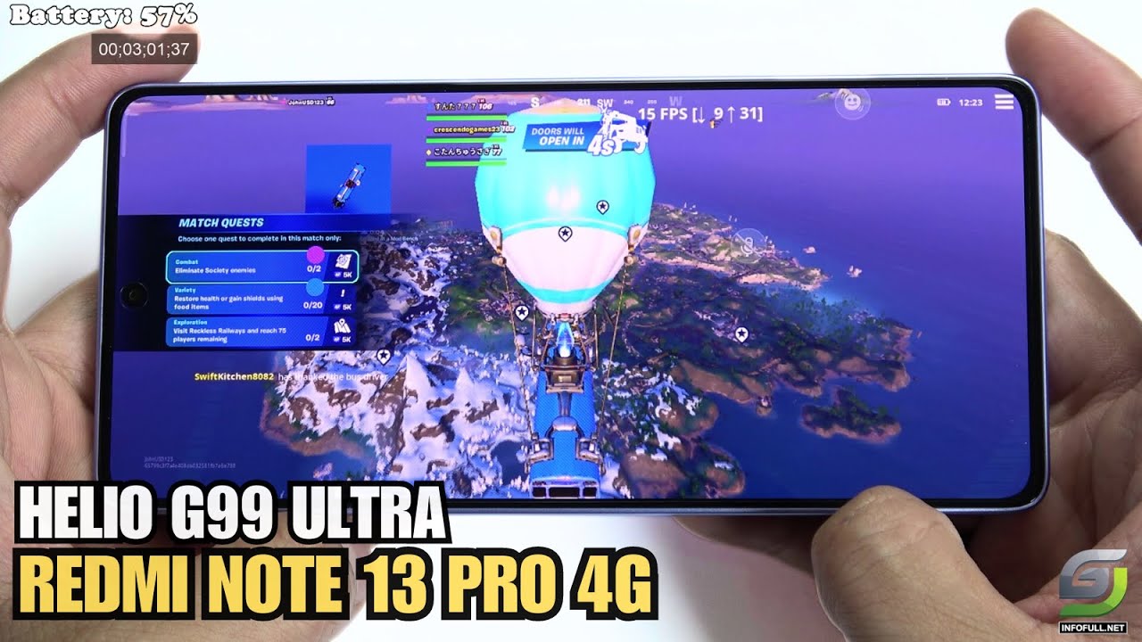 Xiaomi Redmi Note 13 Pro 4G Fortnite Mobile Gameplay Helio G99 Ultra