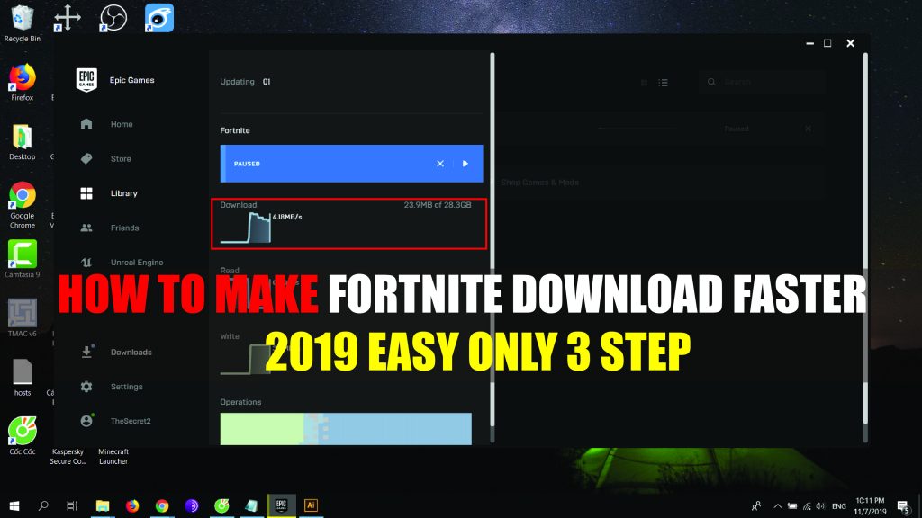 how to make fortnite download faster
