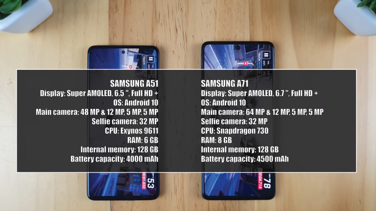 samsung a51 a71 compare