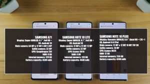 compare samsung a71 and note 10 lite