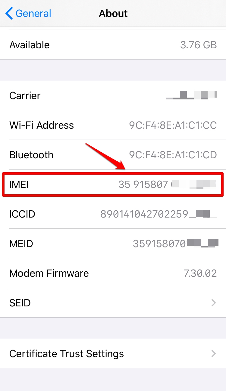 Проверка imei iphone