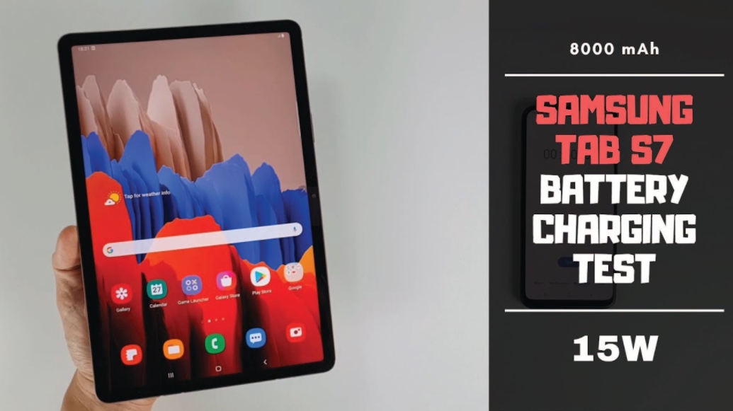 Samsung Galaxy Tab S7 Battery Charging test 0 to 100 15W fast