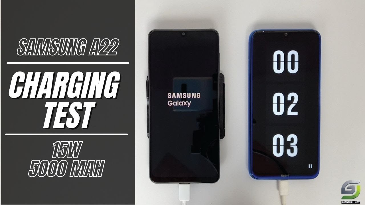 Samsung Galaxy A22 Battery Charging test 0 to 100 15W fast charging