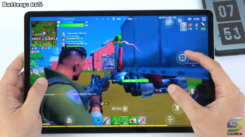 Samsung Galaxy Tab S7 FE Fortnite Gameplay | Snapdragon 750G - GSM FULL ...