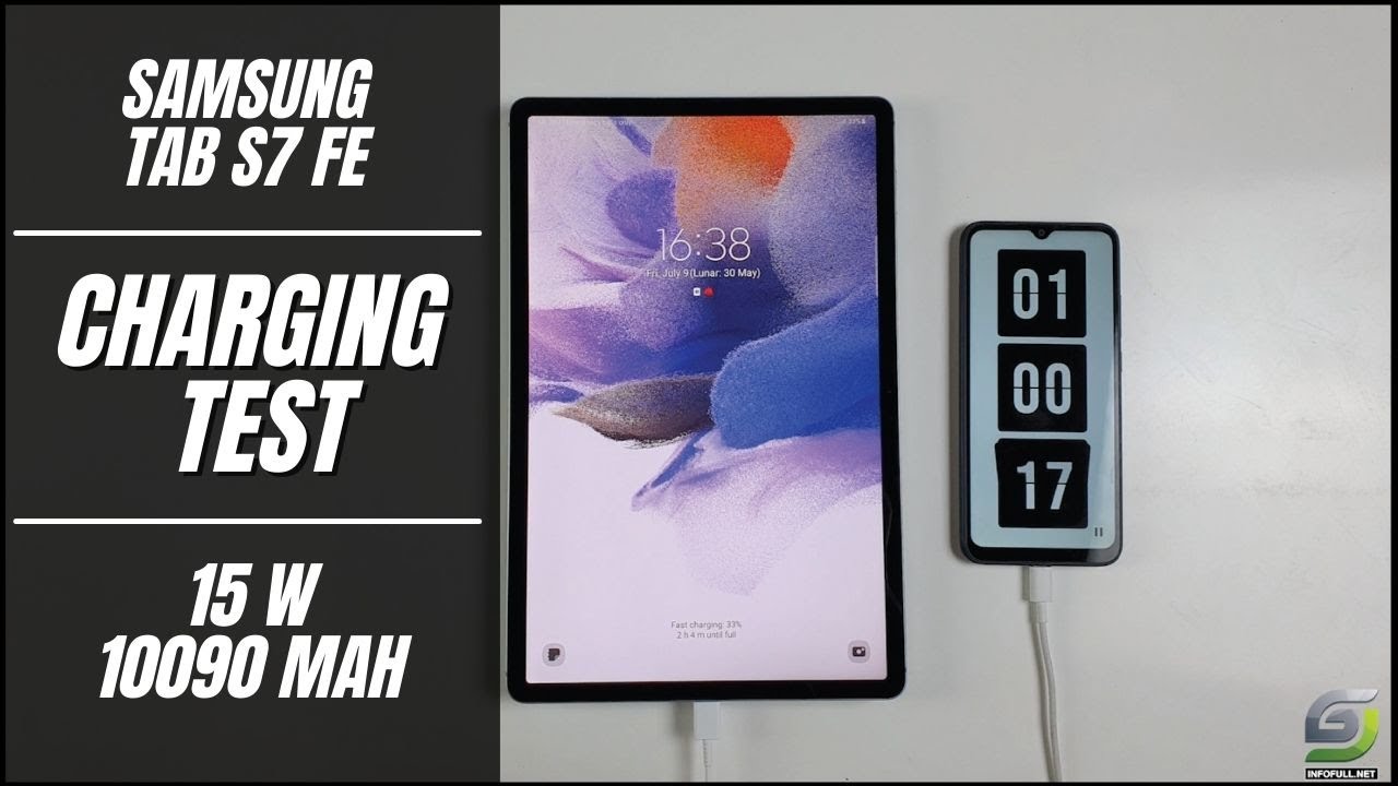 Samsung Galaxy Tab S7 FE Battery Charging test 0 to 100 15W fast