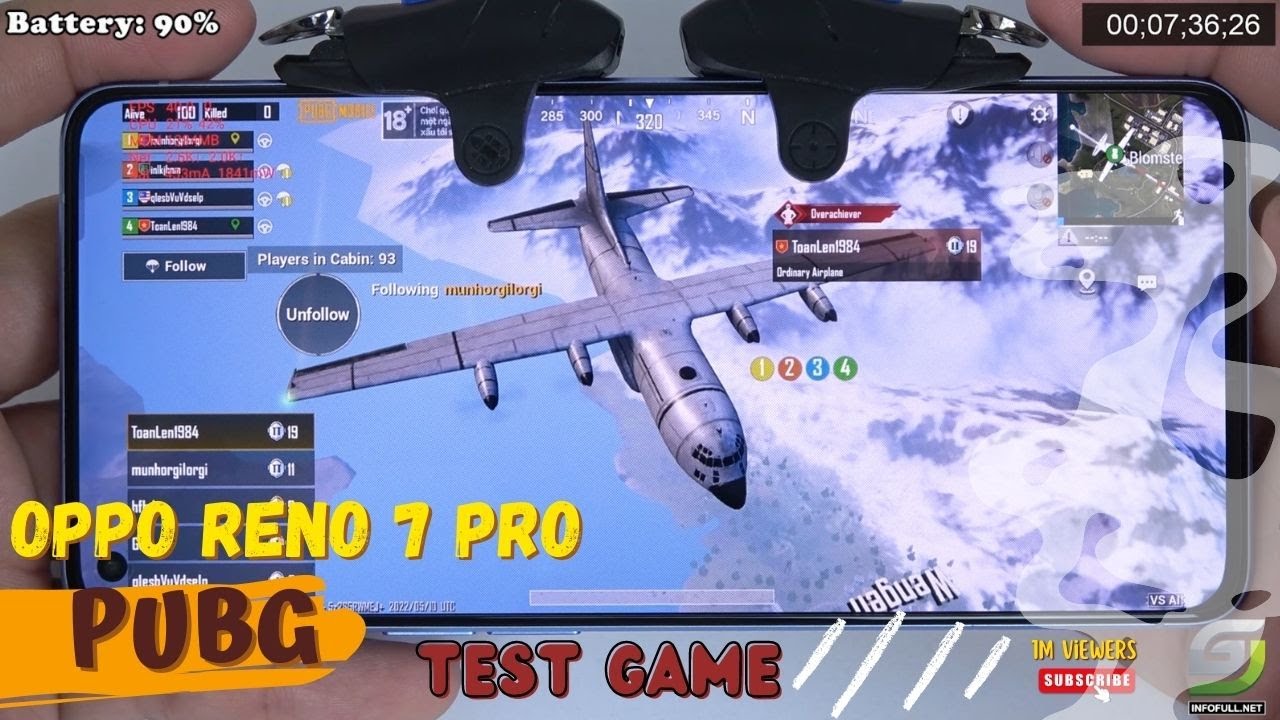 reno 7 pro pubg test