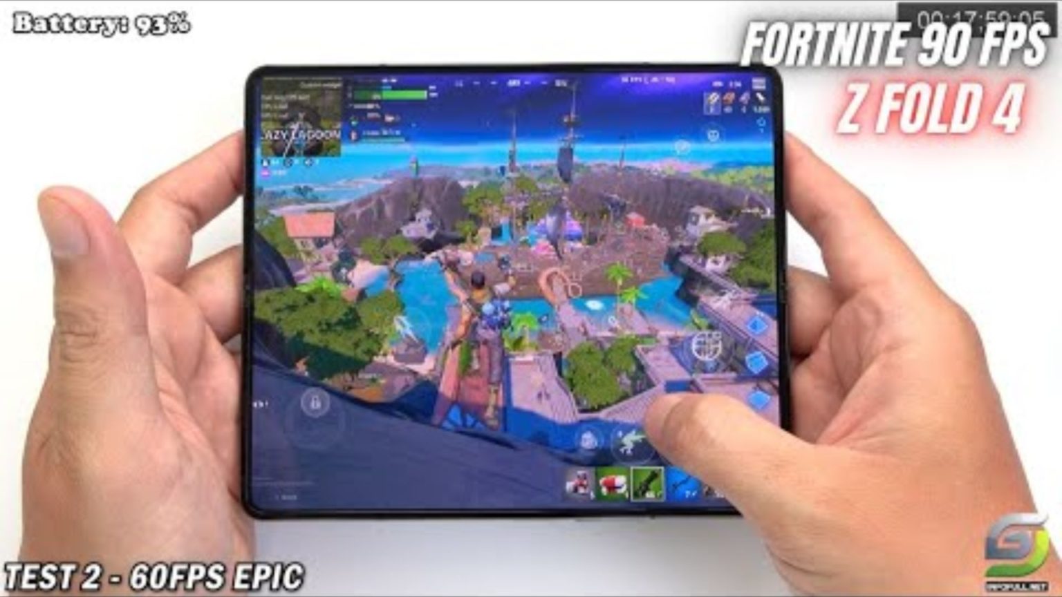 Samsung Galaxy Z Fold 4 Fortnite Gameplay 90 FPS Max Graphics GSM