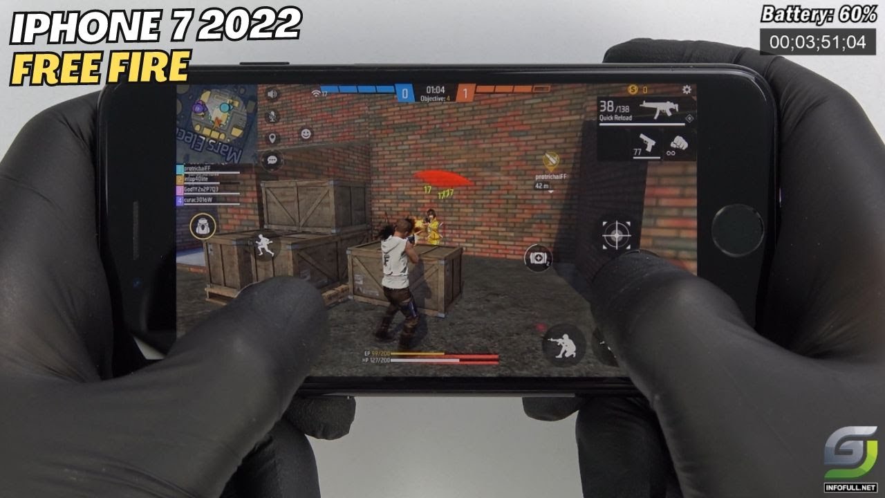 iphone 7 free fire fps