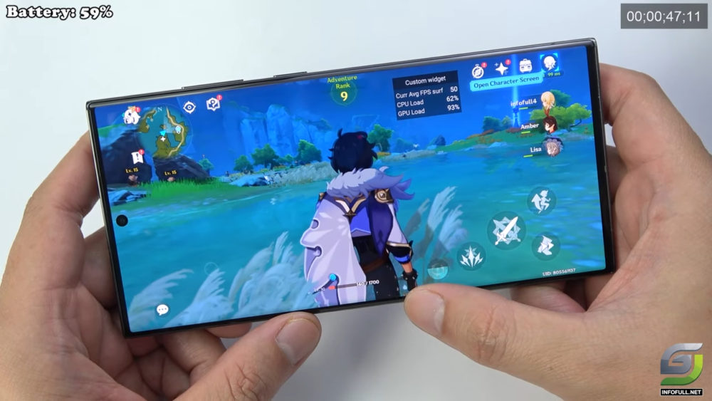 Samsung Galaxy S23 Ultra test game Genshin Impact Medium 60 FPS