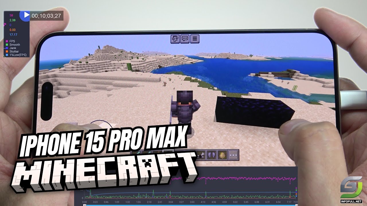 iPhone 15 Pro Max test game MineCraft Update 2024 Apple A17 Pro GSM
