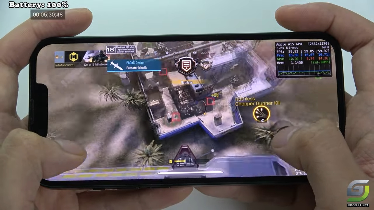 iPhone 13 test game Call of Duty Mobile CODM 2024